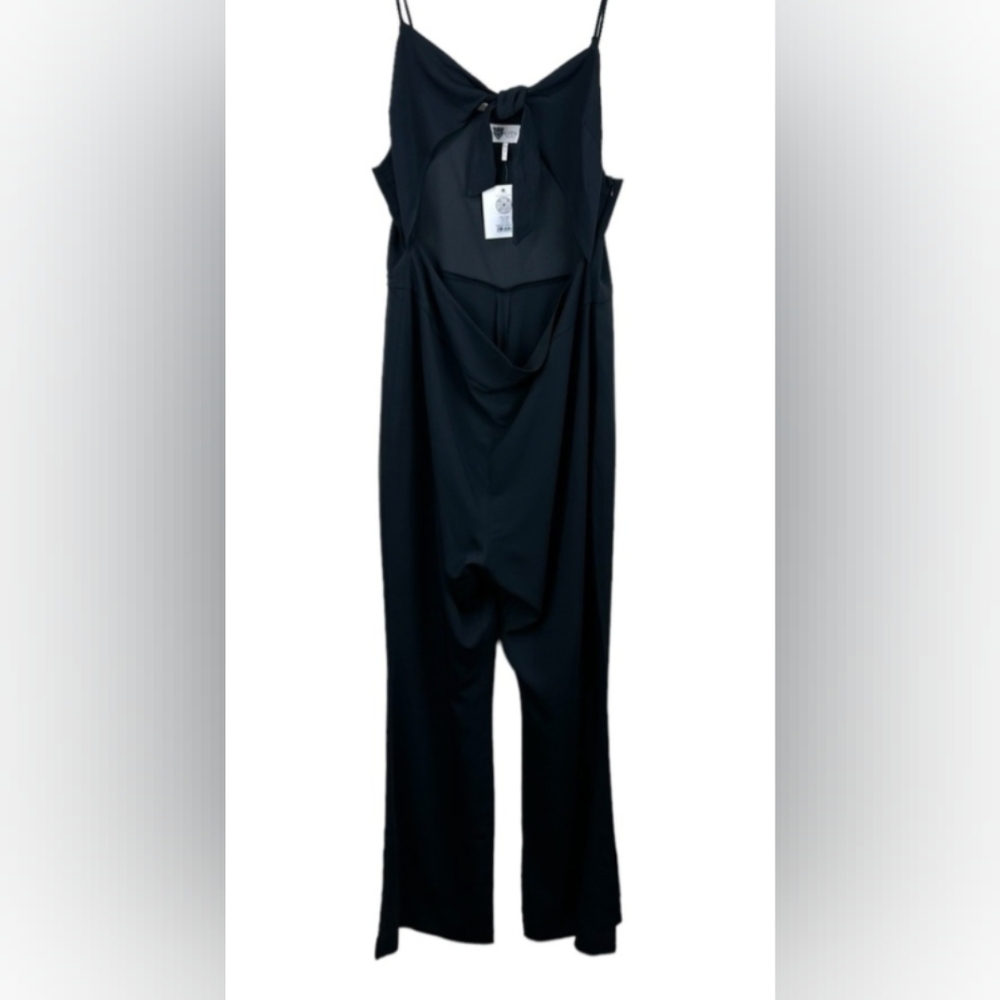 NWT Lita By Ciara Revolve Tie Front Cut Out Jump Suit Black Size M